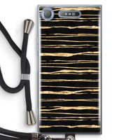 Gouden strepen: Sony Xperia XZ1 Transparant Hoesje met koord