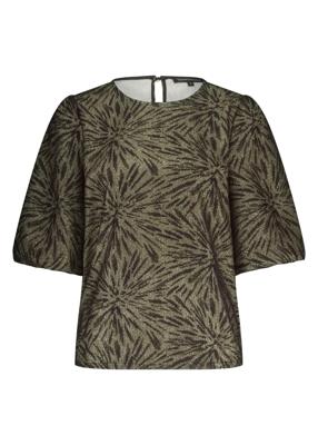 Tramontana Puff-sleeve Top Sparkling Pattern C53-18-401 T-shirt Lange Mouw 009000-black