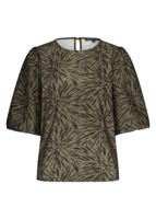 Tramontana Puff-sleeve Top Sparkling Pattern C53-18-401 T-shirt Lange Mouw 009000-black