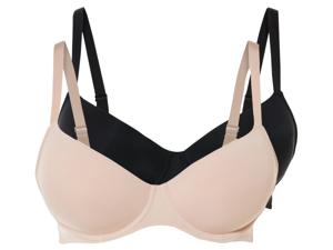 esmara 2 dames BH&apos;s (Zwart/beige, 85D)
