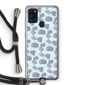Poezen: Samsung Galaxy A21s Transparant Hoesje met koord