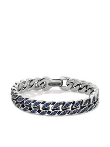 David Yurman bracelet en maille gourmette serti de saphire - Argent