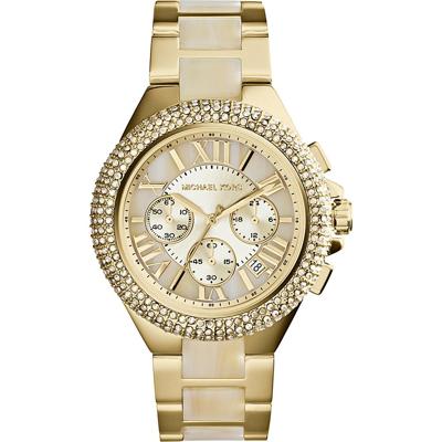 Michael Kors MK5902 &apos;Camille&apos; chronograaf horloge met kristallen ring voor dames