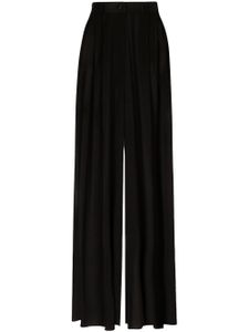 Dolce & Gabbana pantalon en soie stretch à coupe ample - Noir