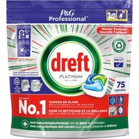 Dreft Platinum Regular vaatwastabletten, pak van 75 capsules