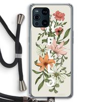 Hello bloemen: Oppo Find X3 Transparant Hoesje met koord