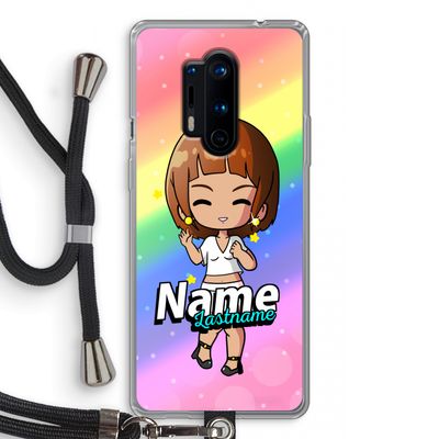 Chibi Maker vrouw: OnePlus 8 Pro Transparant Hoesje met koord
