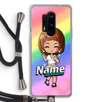 Chibi Maker vrouw: OnePlus 8 Pro Transparant Hoesje met koord