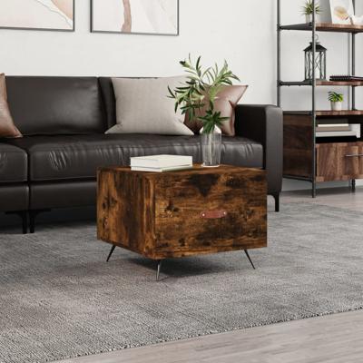Salontafel 50x50x40 cm bewerkt hout gerookt eikenkleurig