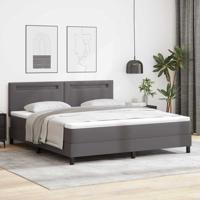 Boxspringbed met matras in grijs, super king size, faux leer