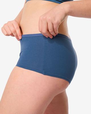 140 Dames Shorties Stretch Katoen - 2 Stuks Blauw (blauw)