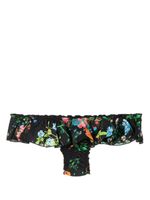 Cynthia Rowley bas de bikini volanté à fleurs - Noir