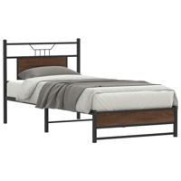Bedframe zonder matras bewerkt hout bruin eikenkleur 80x200 cm