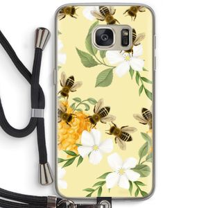 No flowers without bees: Samsung Galaxy S7 Transparant Hoesje met koord