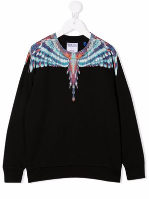 Marcelo Burlon County Of Milan Kids sweat à imprimé ailes - Noir
