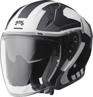 GMS Vectus Graphic, Jethelm of scooter helm, Mat zwart Wit