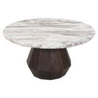 Richmond Ronde Salontafel 'Oberoy' Marmer en mangohout, 80cm