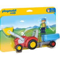 1.2.3 - Boer met tractor en aanhangwagen Constructiespeelgoed