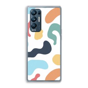 Memphis Shapes Blue: Oppo Find X3 Neo Transparant Hoesje