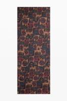 Rechthoekige sjaal met lippenmotief - BROWN - U