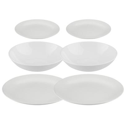 Servies set Colorama uni - 36-delig - wit - aardewerk dinerservies - tafelservies - 12 personen