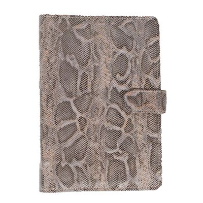 Mondoni Snake paardenpaspoortmap grijs