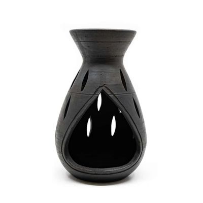 Terracotta Aromabrander Vaasvorm Zwart (14 cm)