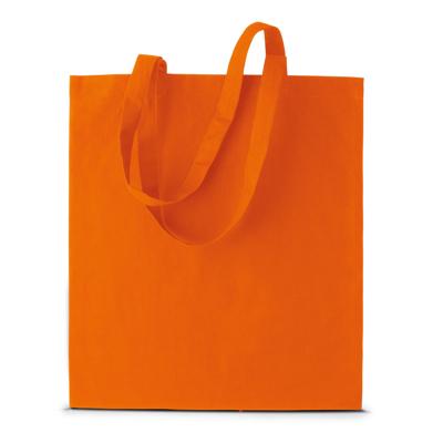 Shopper schoudertasje - oranje - katoen - 38x42 cm - met hengels - 11 liter