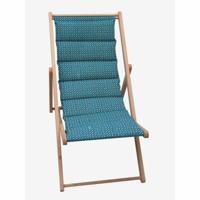 Solstol Jardin Prive Douala Blauw Canvas beukenhout (106 x 55 x 95 cm)