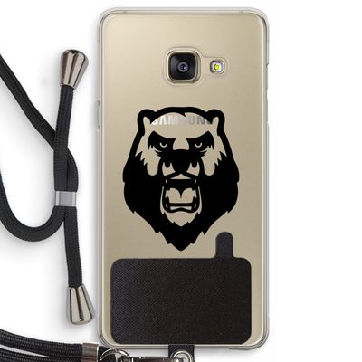 Angry Bear (black): Samsung Galaxy A3 (2016) Transparant Hoesje met koord
