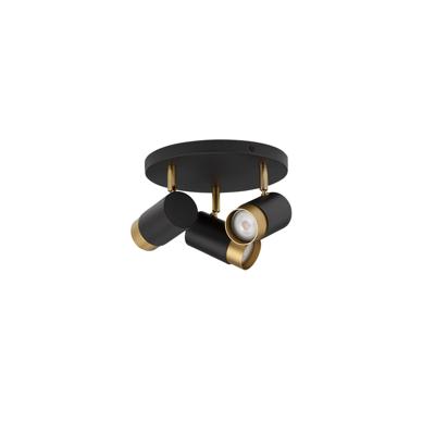 Lyora PlafondspotPogno 3-lichts zwart met goud rond - 9111438