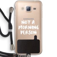 Morning person: Samsung Galaxy J3 (2016) Transparant Hoesje met koord