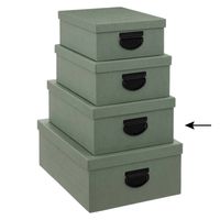 5Five Opbergdoos/box - groen - L35 x B26 x H14 cm - Stevig karton - Industrialbox - Opbergbox
