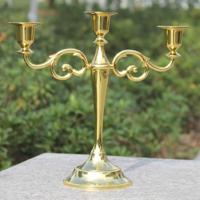 Retro kandelaar Home Decoratie woonkamer Cafe thema restaurant sieraden kaarslicht diner rekwisieten geschenken stijl: goud-3 armen