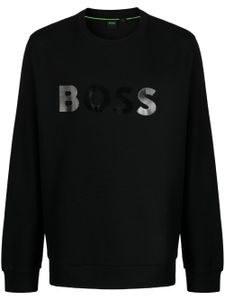 BOSS sweat Salbo Mirror en coton - Noir