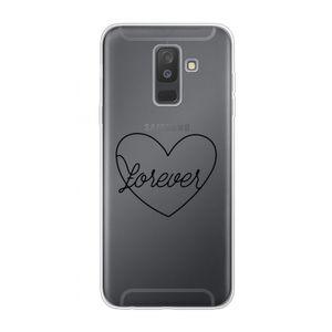 Forever heart black: Samsung Galaxy A6 Plus (2018) Transparant Hoesje