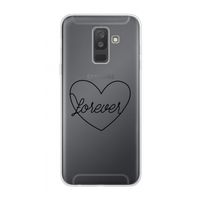 Forever heart black: Samsung Galaxy A6 Plus (2018) Transparant Hoesje