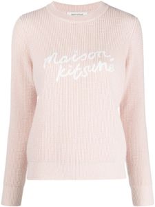 Maison Kitsuné pull en maille gauffrée à logo brodé - Rose