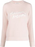 Maison Kitsuné pull en maille gauffrée à logo brodé - Rose - thumbnail