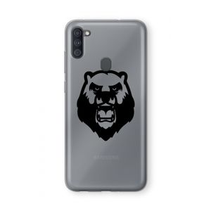 Angry Bear (black): Samsung Galaxy A11 Transparant Hoesje