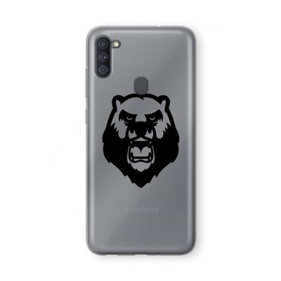 Angry Bear (black): Samsung Galaxy A11 Transparant Hoesje
