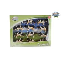 Kids Globe Koe 1:32 zwart/wit liggend staand 12 st