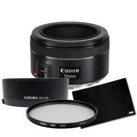 Canon EF 50mm F/1.8 STM + zonnekap + beschermingsfilter + lensdoek - thumbnail