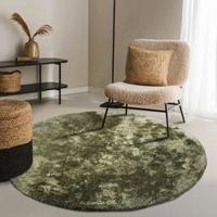 Vloerkleed Calida Rond - Groen maat: xcm - materiaal: Polyester - Dekbed-Discounter.nl