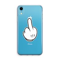 Middle finger black: iPhone XR Transparant Hoesje