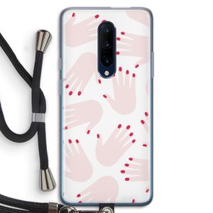 Hands pink: OnePlus 7 Pro Transparant Hoesje met koord
