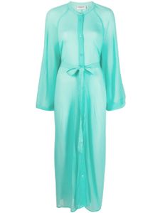 Essentiel Antwerp robe-chemise évasée à taille ceinturée - Vert