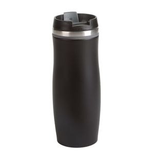 RVS Warmhoudbeker/isoleerbeker zwart met grijs 400 ml