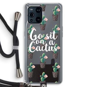 Cactus quote: Oppo Find X3 Transparant Hoesje met koord