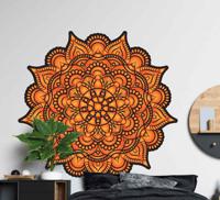 Slaapkamer muurstickers Oranje bloem mandala - thumbnail